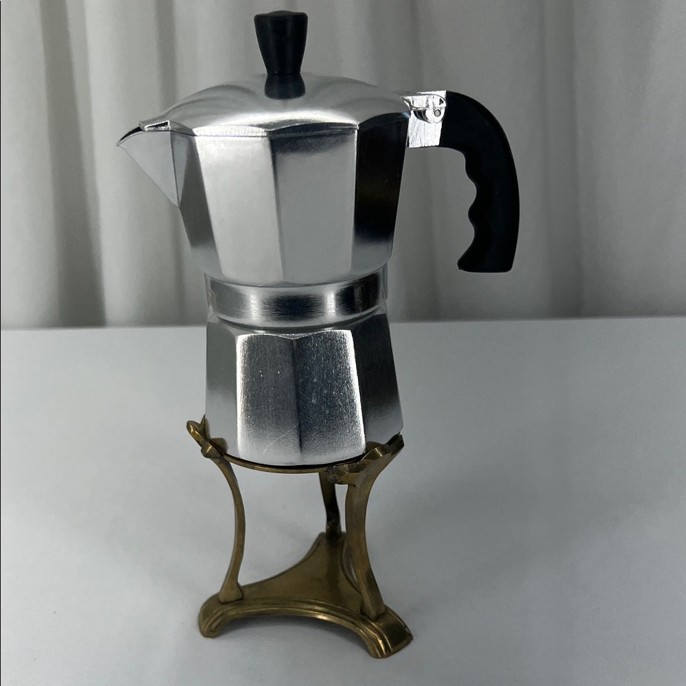 Classic Silver Imusa Espresso Stove Top Maker with Black Handle